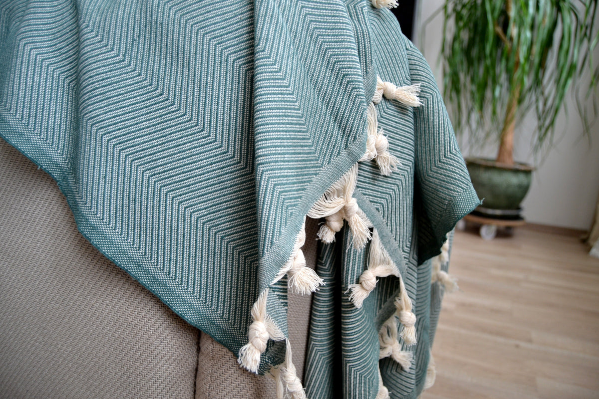 Plaid Ayvalik en coton tissé – Douceur naturelle