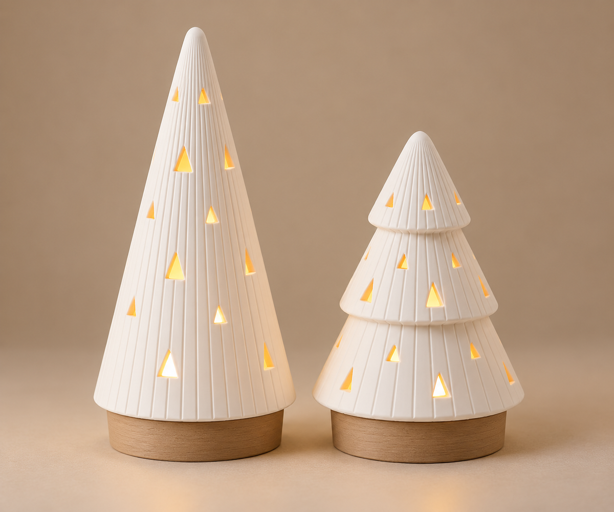 SYLVA – Duo de sapins lumineux de Noël | Silver & Glow