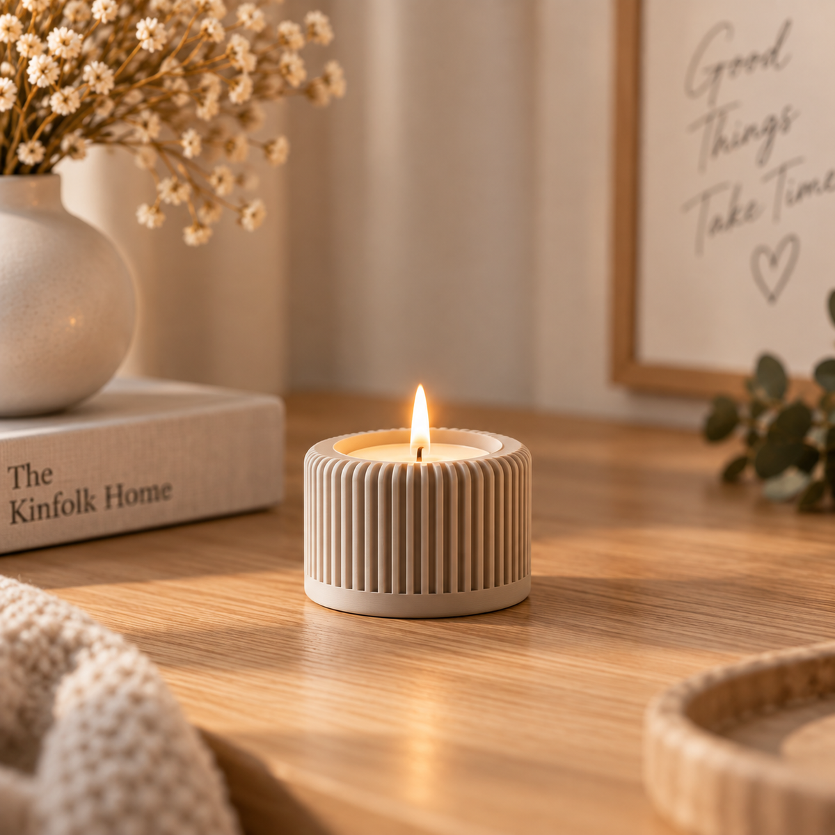 ALAZ – Bougeoirs & plateau design Silver & Glow