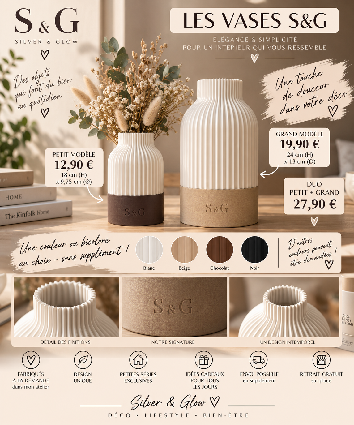 Vase LINEA – Silver & Glow