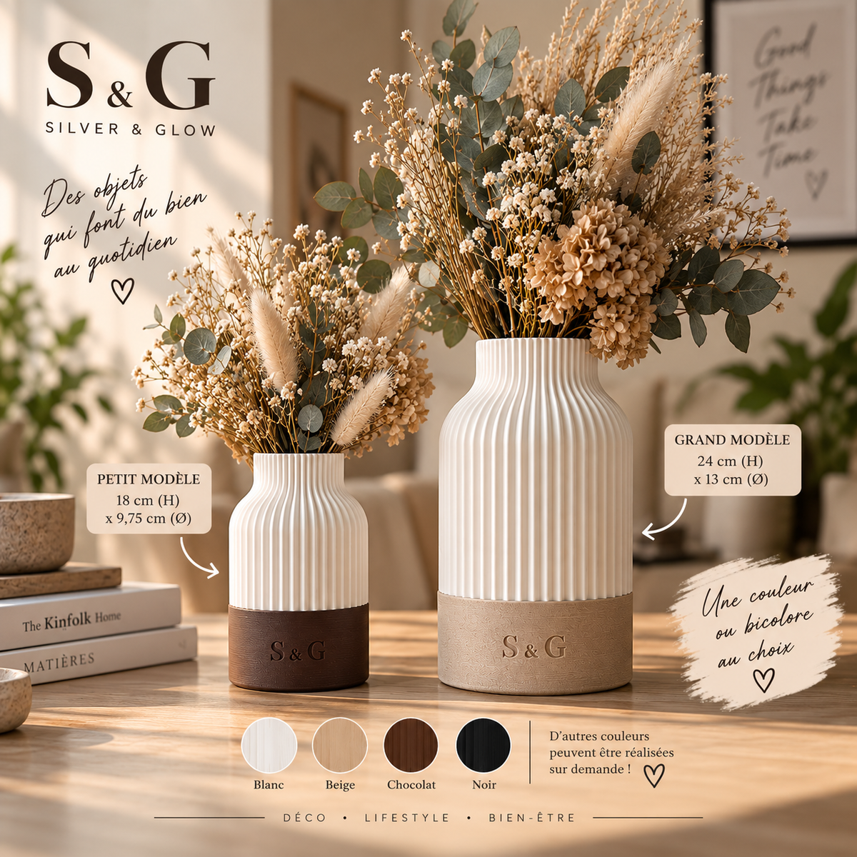 Vase LINEA – Silver & Glow