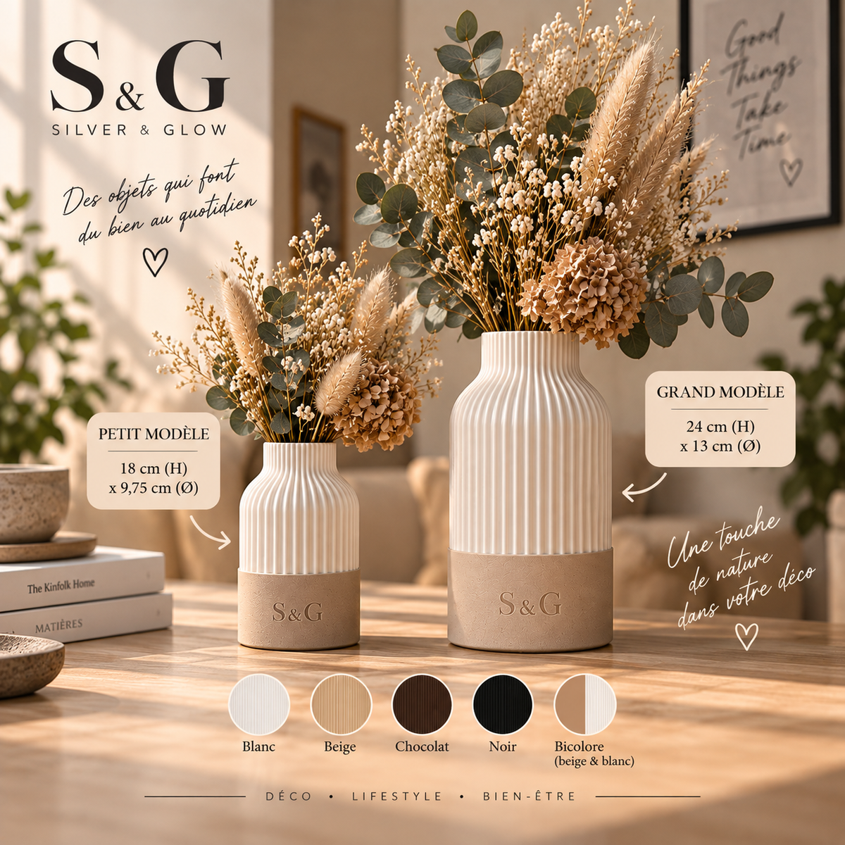 Vase LINEA – Silver & Glow