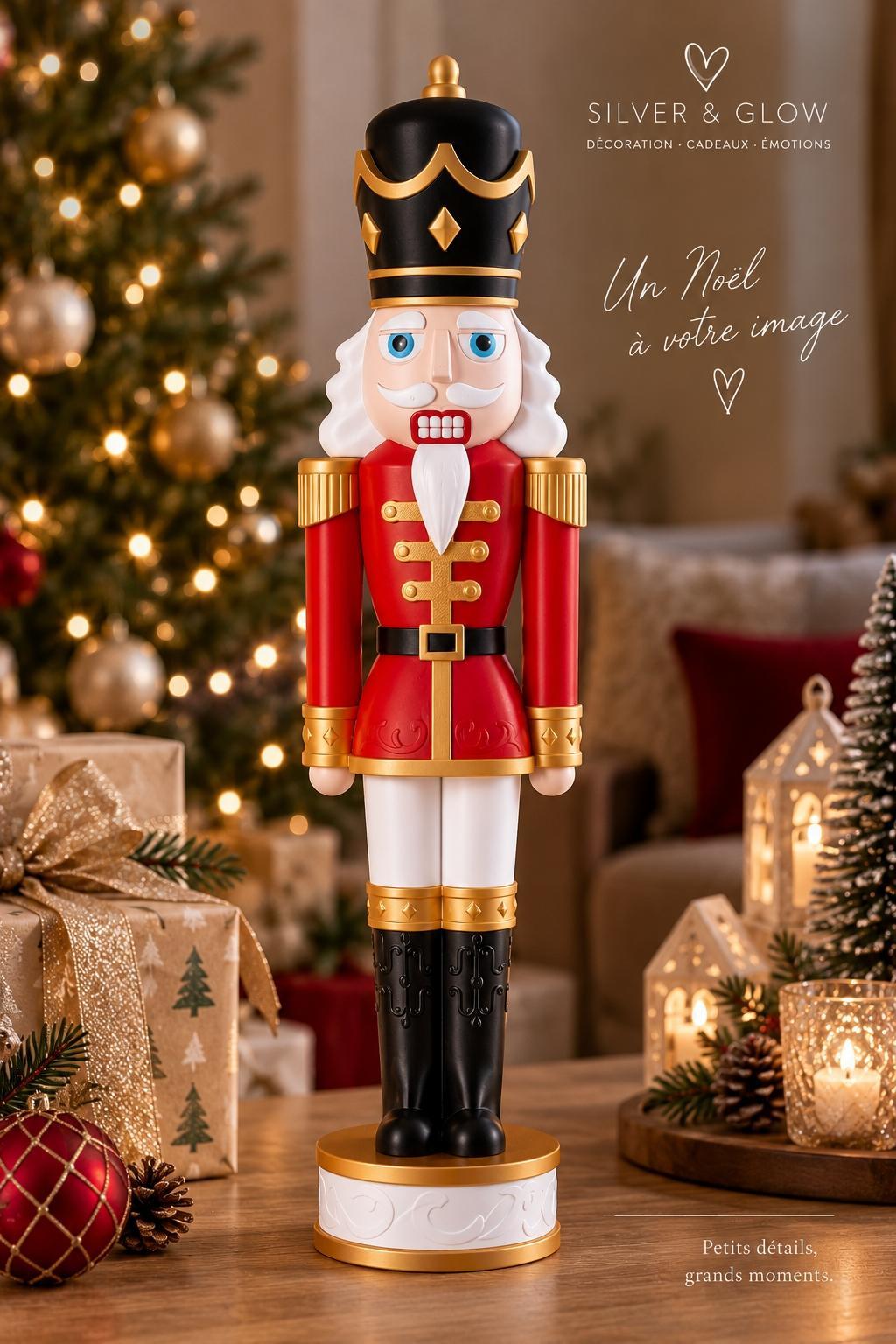 ROYAL – Casse-noisette de Noël personnalisable 38 cm | Silver & Glow